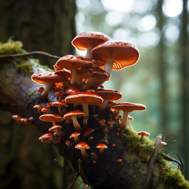 Foto grátis cogumelos crescendo na floresta