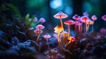 Foto grátis cogumelos psilocybe semilanceata em estilo neon