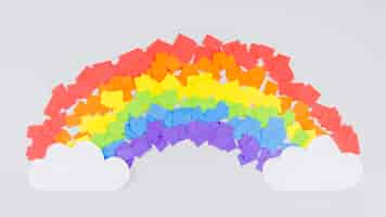 Foto grátis colagem colorida do arco-íris do dia do orgulho