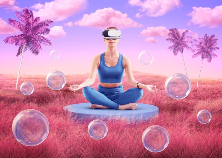 Colagem de amor virtual do Metaverso