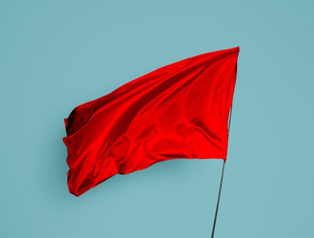 Colagem de bandeira vermelha na imagem em branco