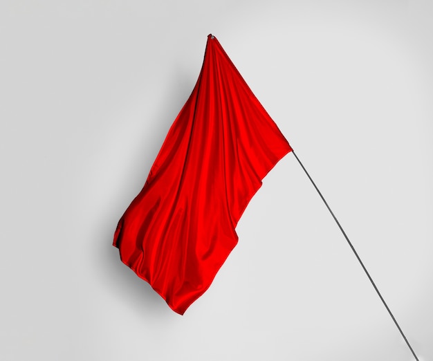 Colagem de bandeira vermelha na imagem em branco