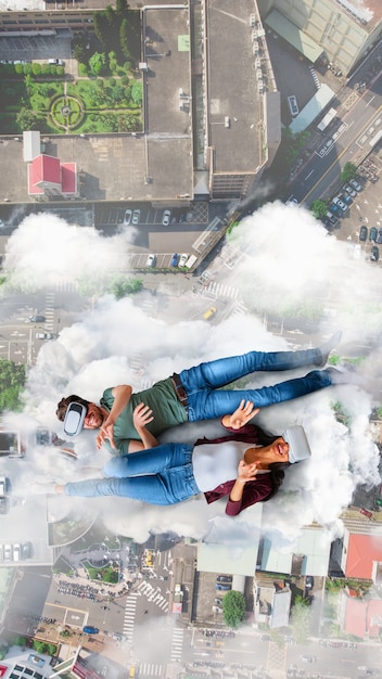 Foto grátis colagem de conceito de experiência imersiva