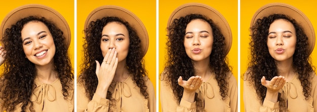 Foto grátis colagem de fotos com uma bela jovem