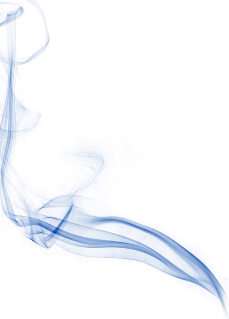 Coleção de fumaça azul no fundo branco