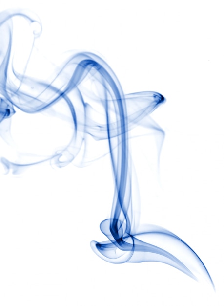 Coleção de fumaça azul no fundo branco