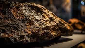 Foto grátis coleção de pedras antigas brutas repleta de fósseis de pedras preciosas gerados por ia