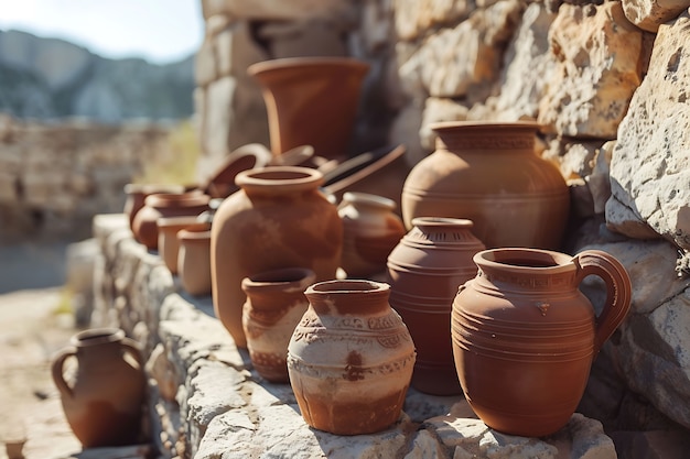 Foto grátis coleção de vasos de cerâmica antiga