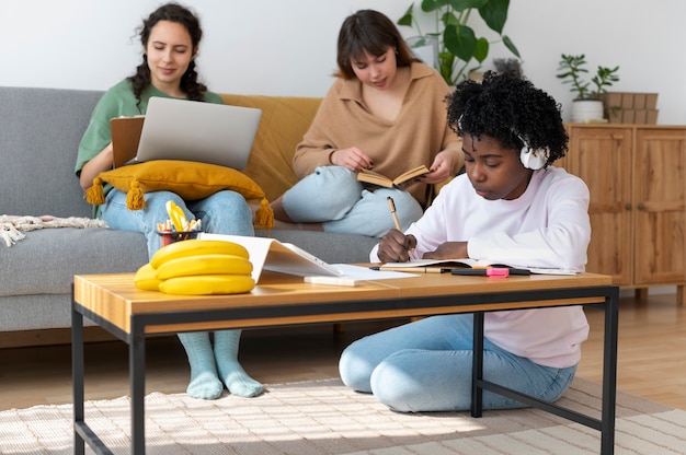 Colegas fazendo trabalho em equipe para um projeto