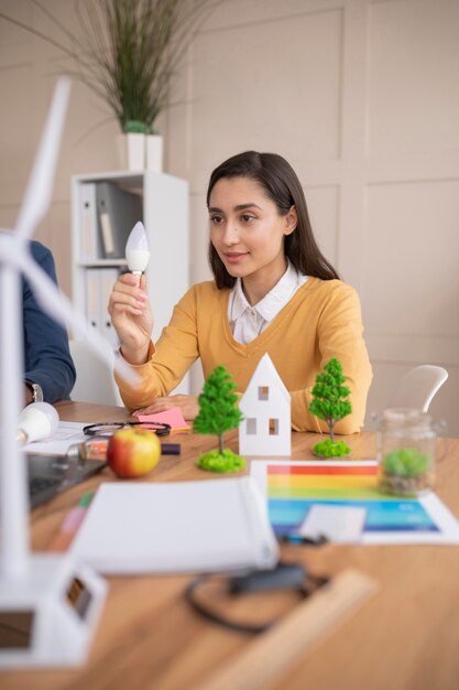 Colegas trabalhando juntos no projeto de meio ambiente