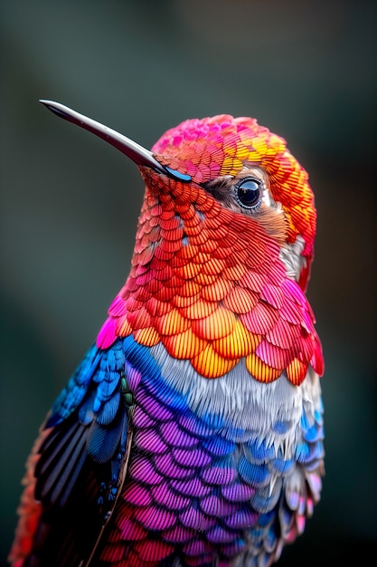 Foto grátis colibri de cores vivas em ambiente natural