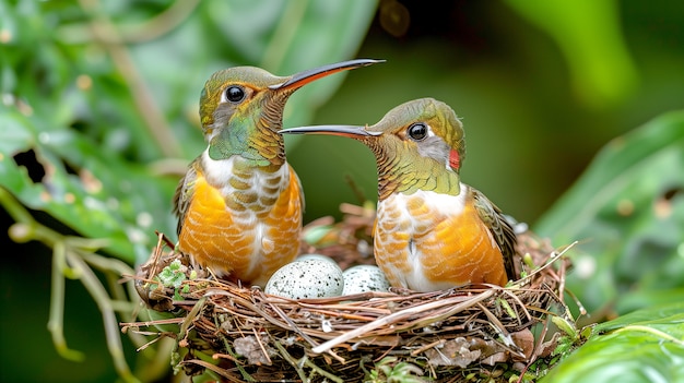 Foto grátis colibri de cores vivas em ambiente natural