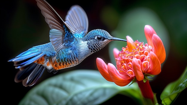 Foto grátis colibri de cores vivas na natureza