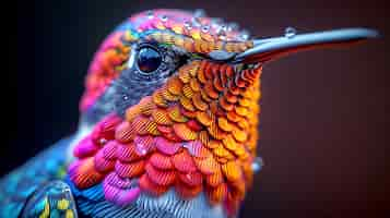 Foto grátis colibri de cores vivas na natureza