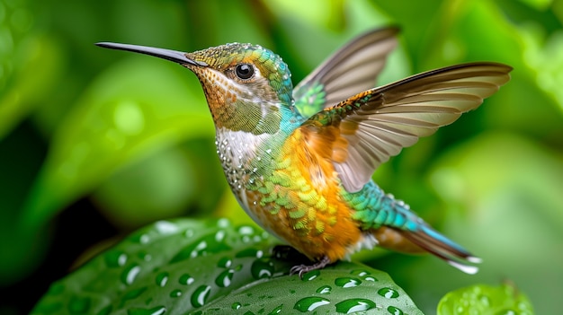 Foto grátis colibri de cores vivas na natureza