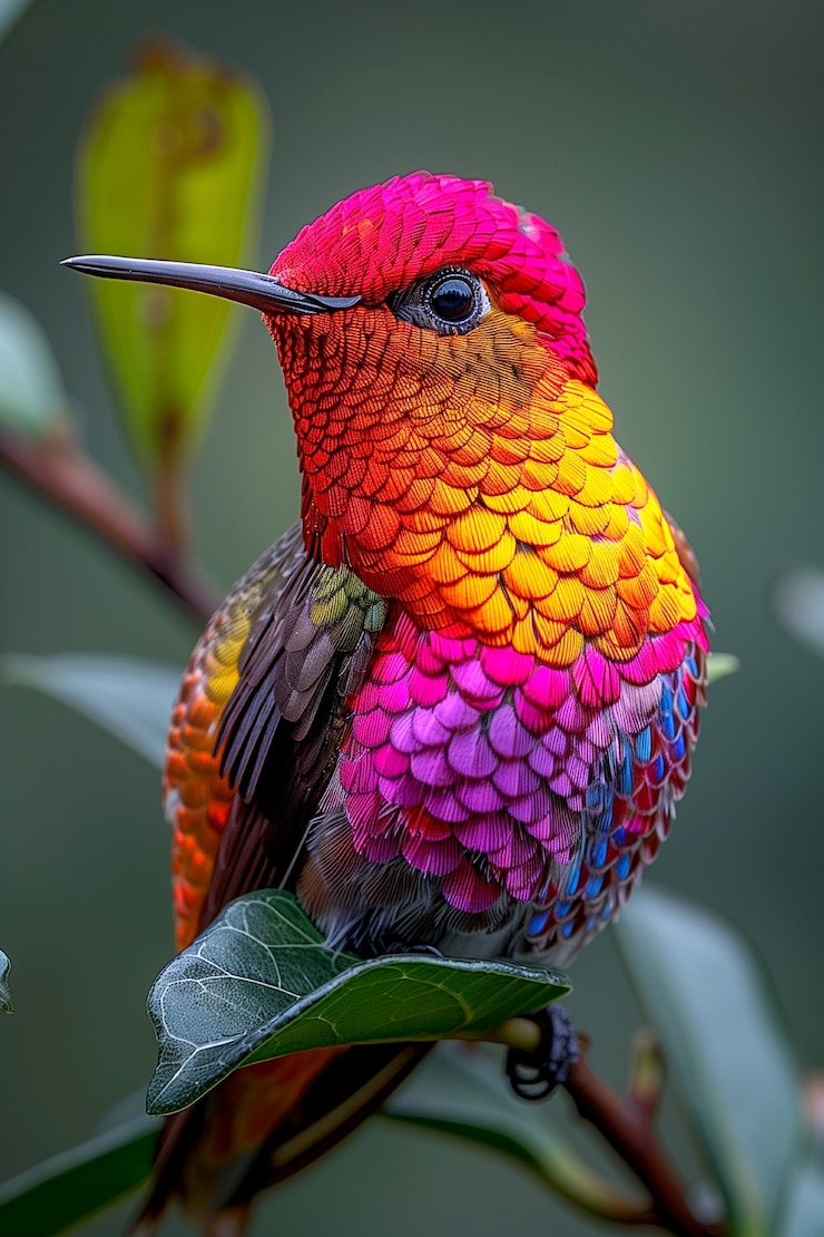 Foto grátis colibri de cores vivas na natureza