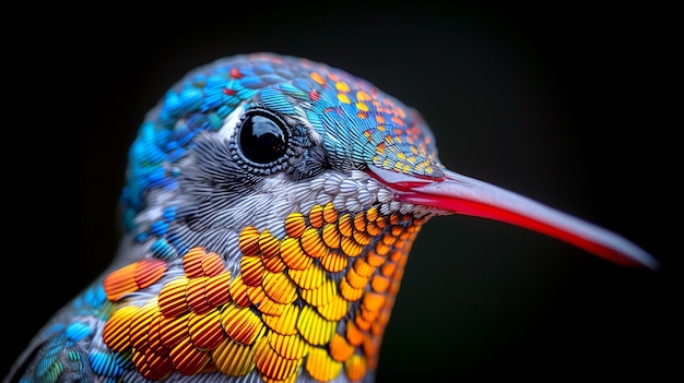 Foto grátis colibri de cores vivas na natureza