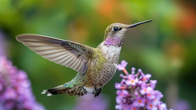 Foto grátis colibri fotorrealista ao ar livre na natureza