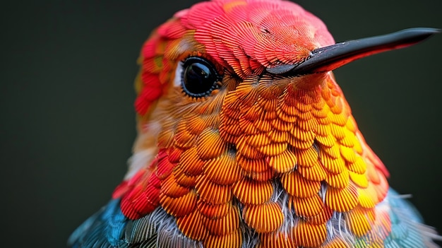 Colibri fotorrealista ao ar livre na natureza