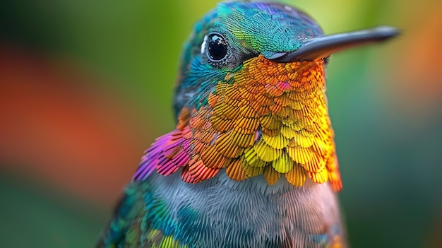 Colibri fotorrealista ao ar livre na natureza