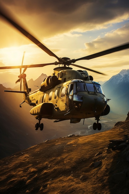 Combate militar com helicóptero