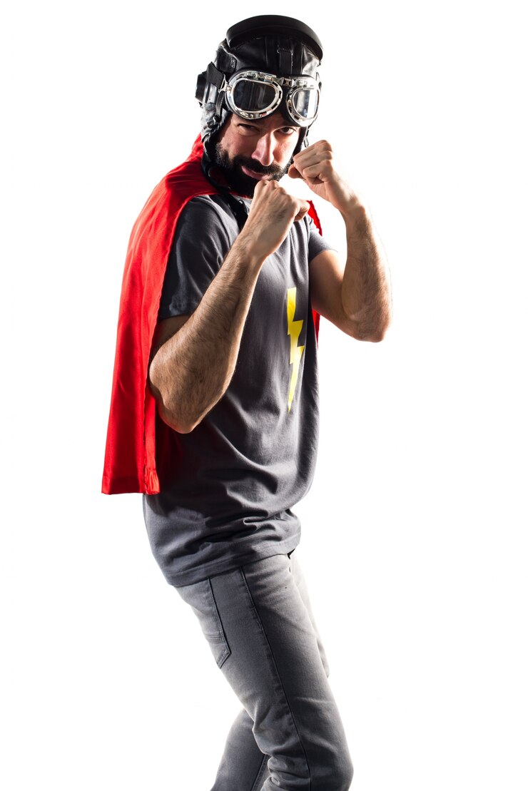 Foto grátis combate o super-herói pronto para a máscara furiosa