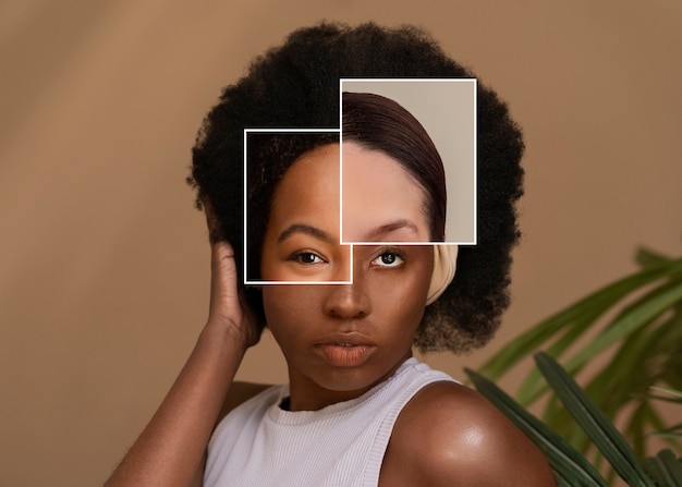 Foto grátis combinação do conceito de características faciais