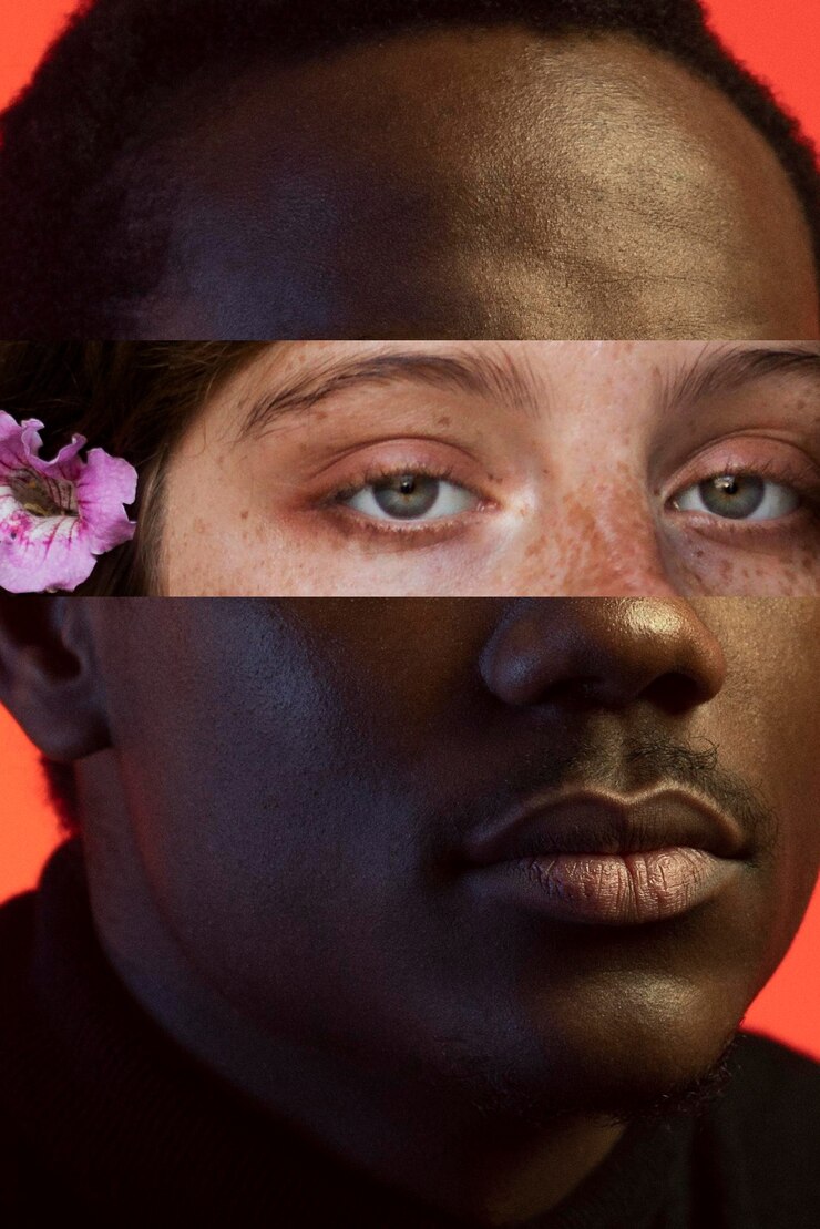 Foto grátis combinação do conceito de características faciais
