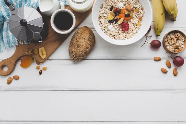 Comida saborosa para o café da manhã