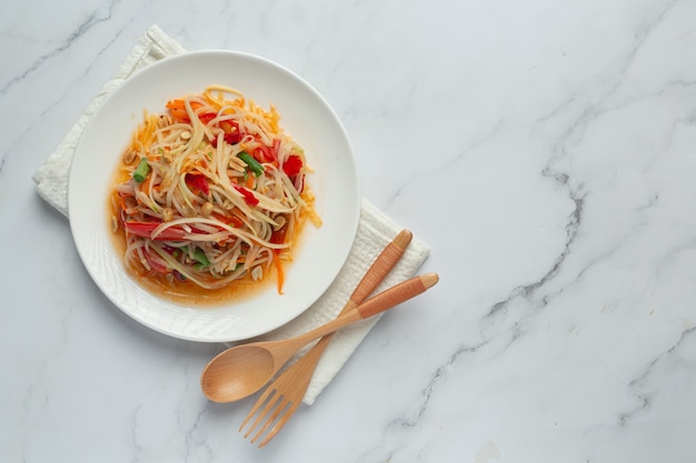 Comida tailandesa; SOM TUM ou salada de mamão