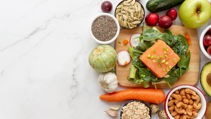 Foto grátis composição alimentar de dieta flexível e fácil