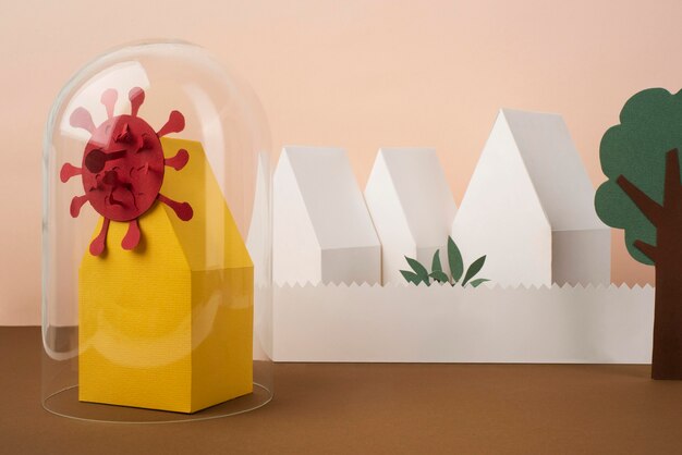Composição da natureza morta de isolamento de estilo de papel