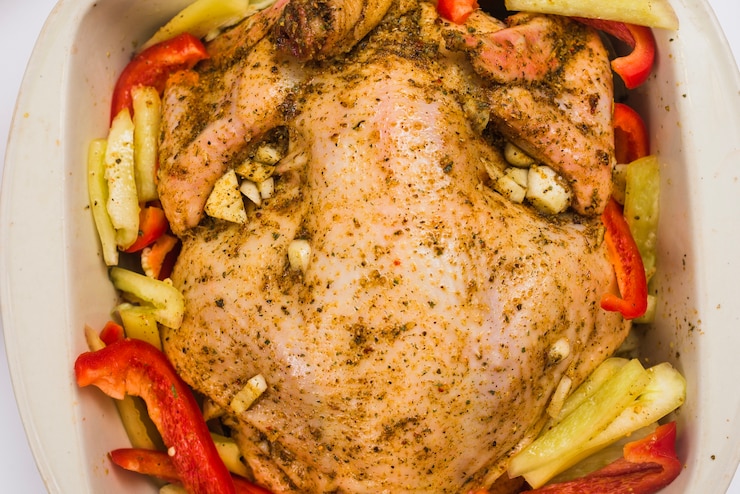 Foto grátis composição de alimentos de ação de graças com close up of turkey