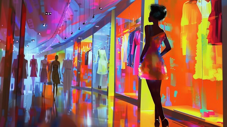 Foto grátis composição de estilo de arte digital com design de moda e estúdio