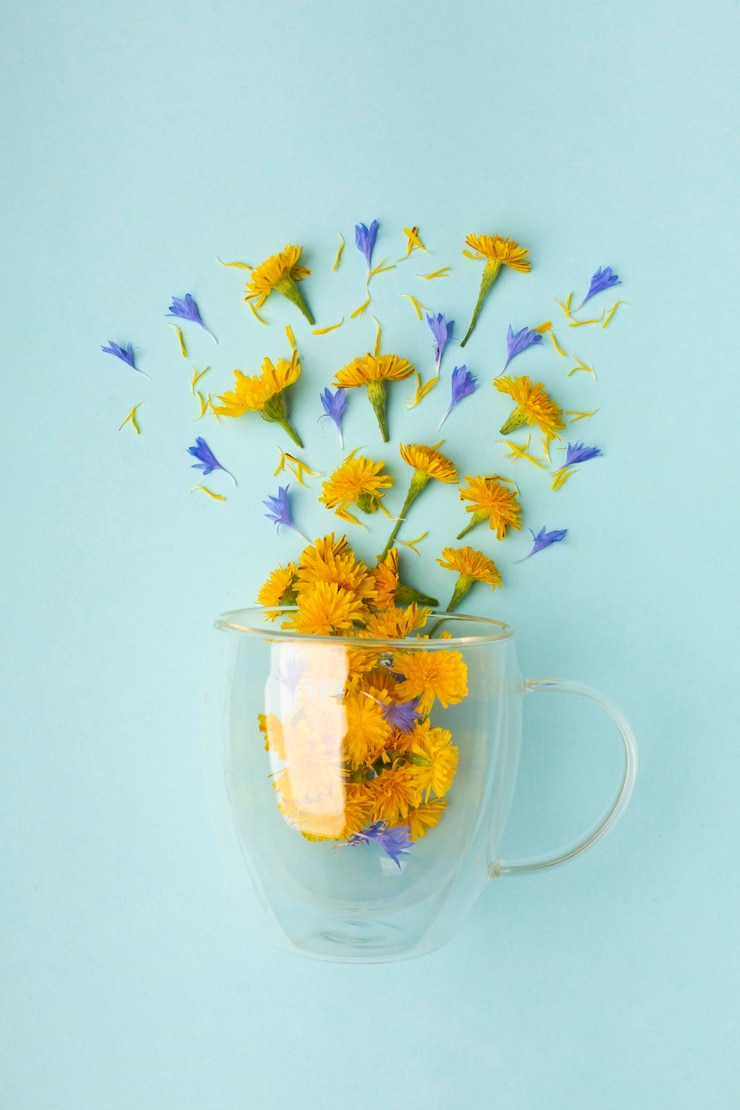 Foto grátis composição de flores de vista superior