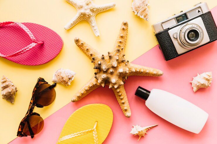 Foto grátis composição de objetos de verão