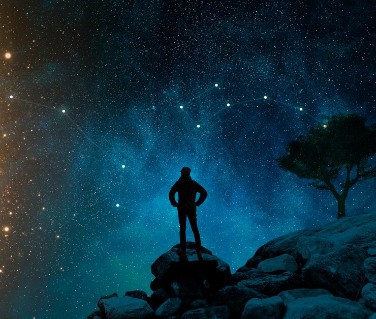 Foto grátis composição de papel de parede astral de fantasia
