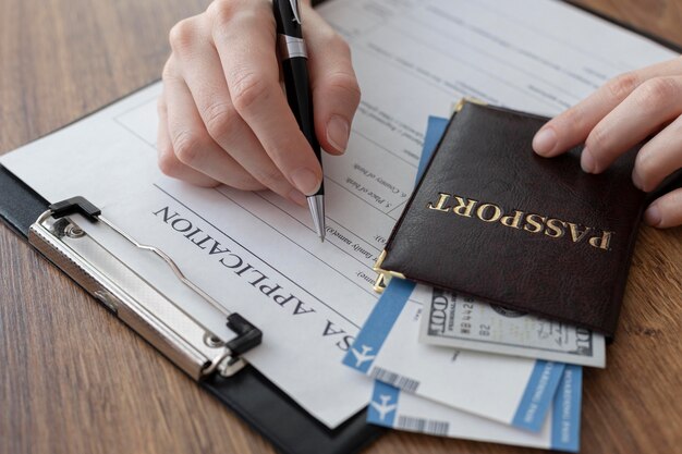 Composição do pedido de visto com passaporte