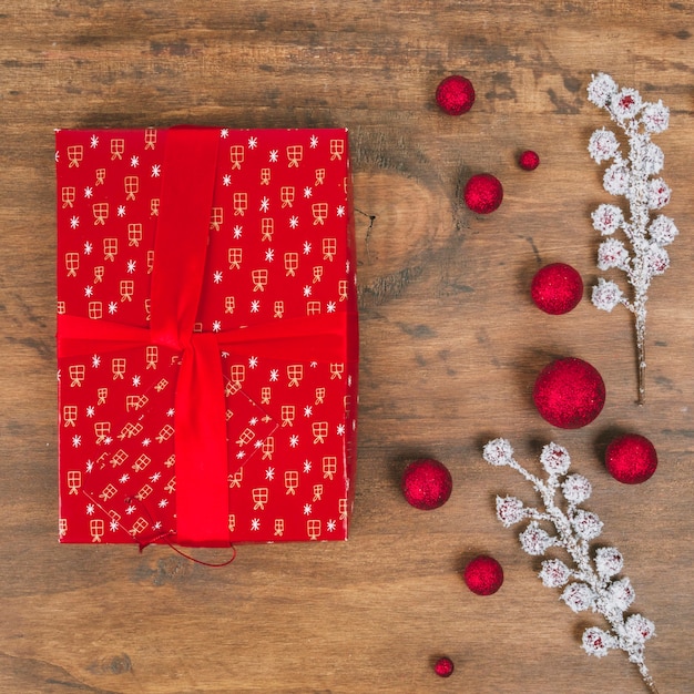 Foto grátis composição para o natal com caixa de presente