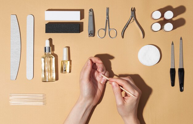 Composição plana de produtos para o cuidado das unhas