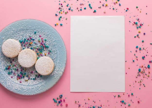 Conceito de alfajores delicioso com espaço de cópia