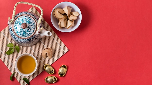 conceito de ano novo chinês com biscoitos da sorte