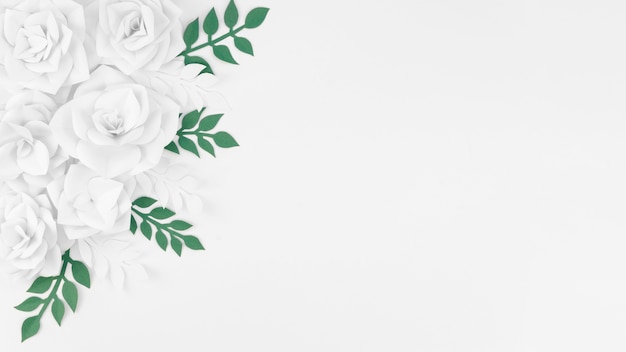 Foto grátis conceito de arte com flores de papel branco