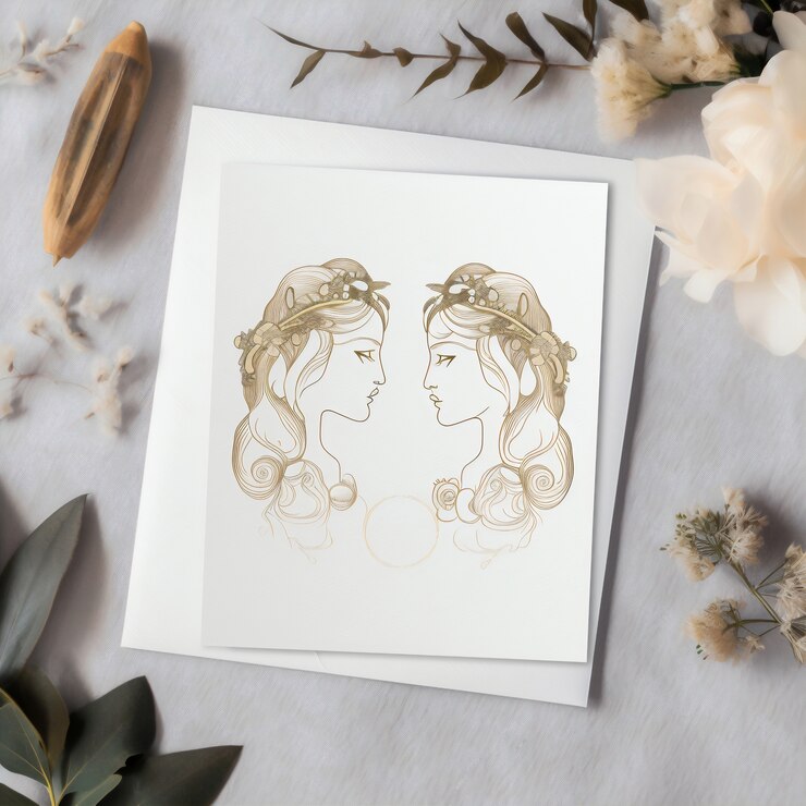 Foto grátis conceito de astrologia com desenho de gêmeos
