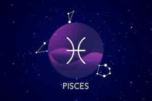 Foto grátis conceito de astrologia de signo e constelação de peixes