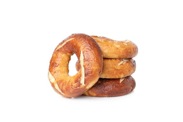 Foto grátis conceito de bagels de padaria saborosos isolados no fundo branco