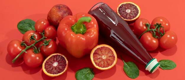 Conceito de banner de supermercado com ingredientes