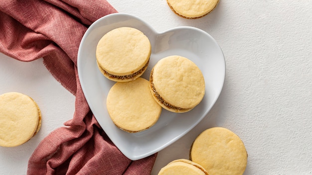 Conceito de biscoitos alfajores deliciosos