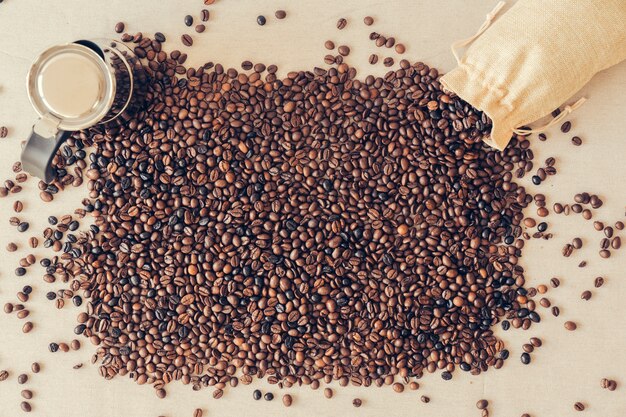 Conceito de café com grãos de café