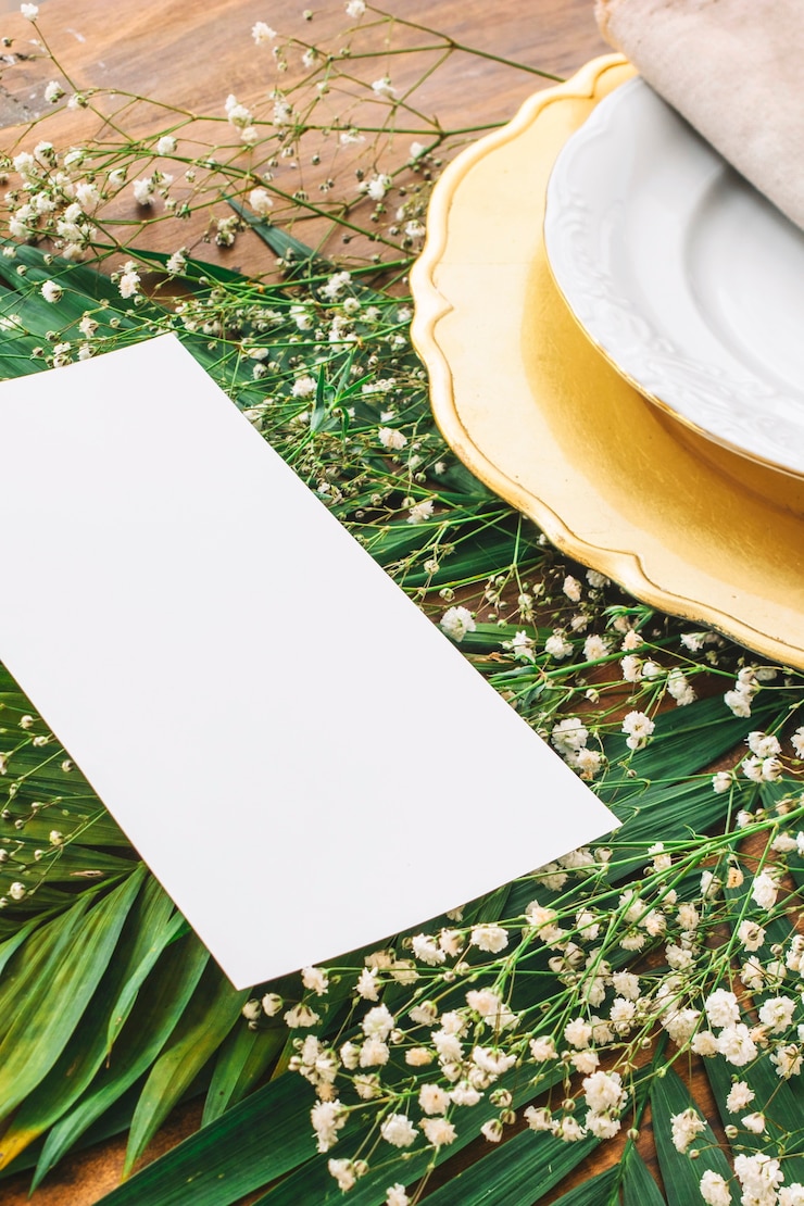 Foto grátis conceito de cardápio de casamento